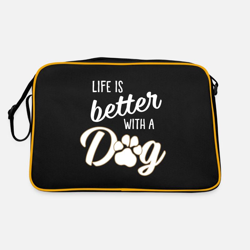 Life is better with a dog - Patte de chien Sac Retro