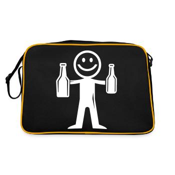 Bière Stick Figure - Sac Retro - noir/or - Dos