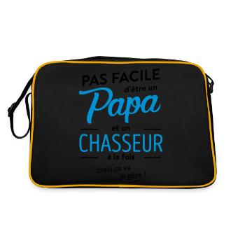 Papa chasseur - Sac Retro - noir/or - Dos
