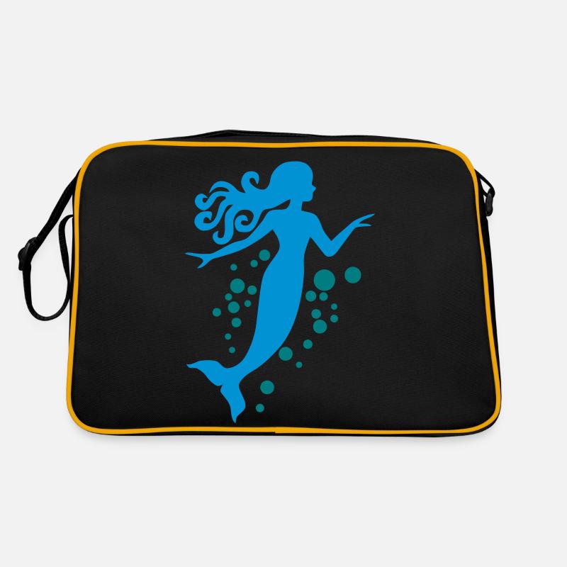 Meerjungfrau - Retro Tasche - Schwarz/Gold