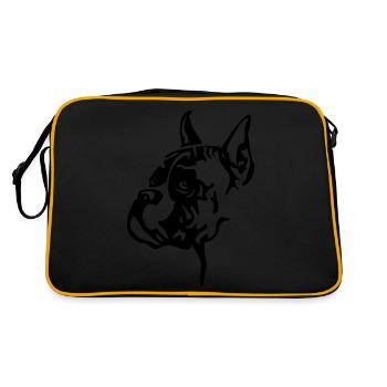 Docked boxer head - Retro Bag - black/gold - Back