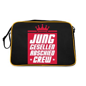 Junggesellen Abschied Crew - Retro Tasche - Schwarz/Gold - Hinten