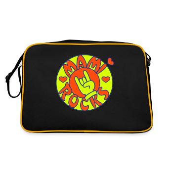 mami rocks (circle, 3c) - Retro Bag - black/gold - Back