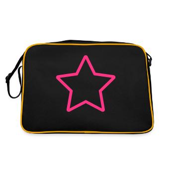 Stern Pink - Retro Tasche - Schwarz/Gold - Hinten