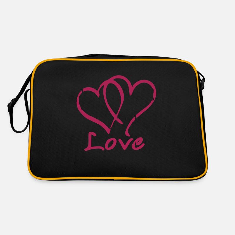 Love - Retro Tasche - Schwarz/Gold