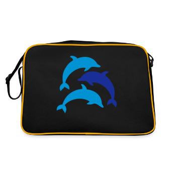 Delfine - Retro Tasche - Schwarz/Gold - Hinten