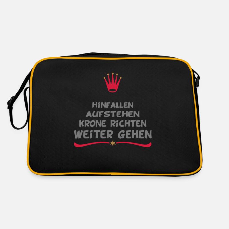 lustig - Retro Tasche - Schwarz/Gold