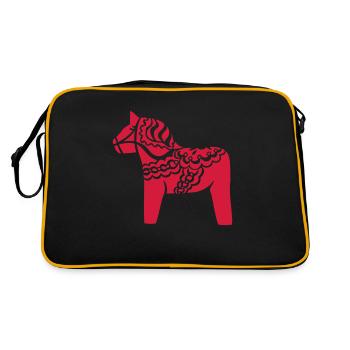 Cheval de Dalécarlie suédois Dalahast Suède - Sac Retro - noir/or - Dos
