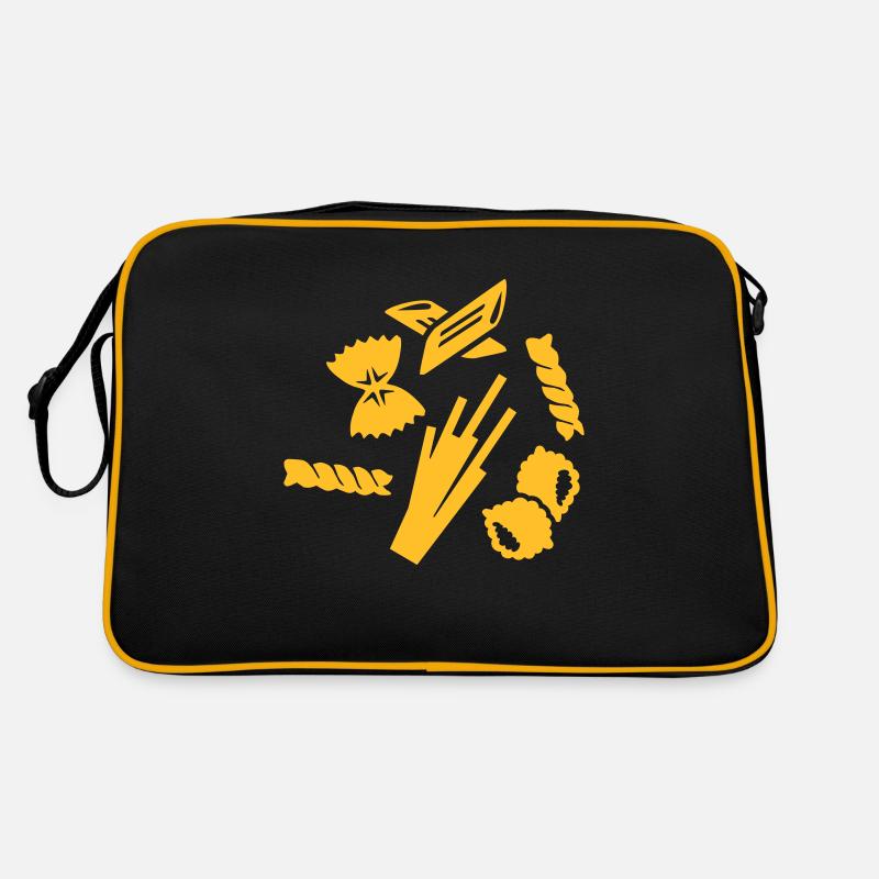 Nudeln - Retro Tasche - Schwarz/Gold