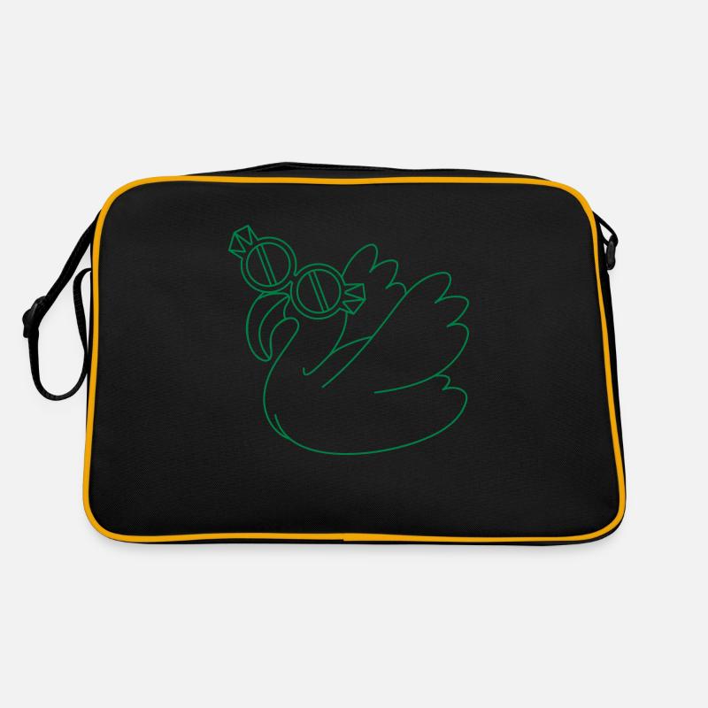 flamingo with cool glasses Retro Bag