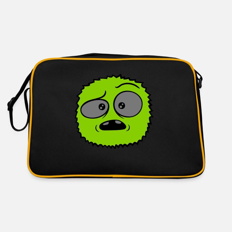 Haariges Monster skeptisches Gesicht Retro Tasche