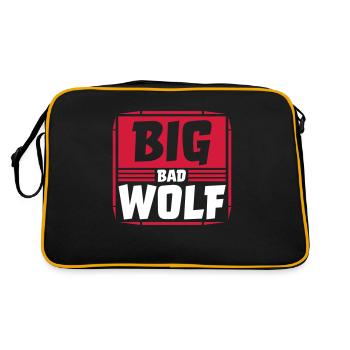 big bad wolf quote - Retro Bag - black/gold - Back