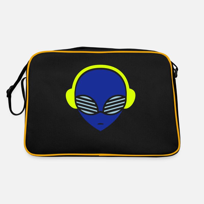 DJ Alien Head Music Alien Party Face Retro Bag