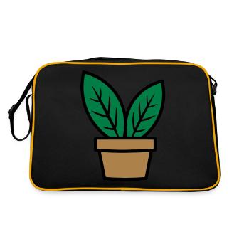 Plante feuilles plant plan plan - Sac Retro - noir/or - Dos