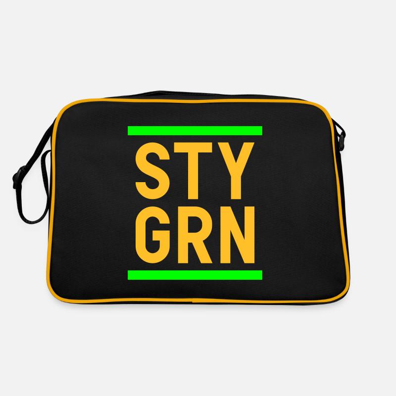 Sty grn (lines) - Retro Bag - black/gold