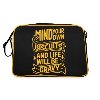 ACHTEN SIE AUF IHRE EIGENEN KEKSE - Retro Tasche - Schwarz/Gold - Hinten