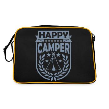 Tent Happy Camper Logo - Retro Bag - black/gold - Back