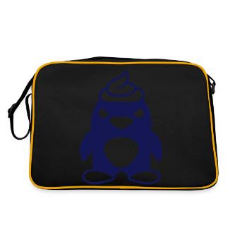 Caca de pingouin fait sur la tête Drôle de merde de caca - Sac Retro - noir/or - Dos
