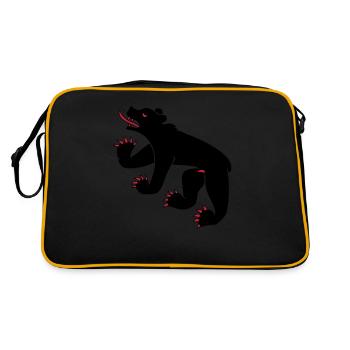 dessin d'un ours symbole drapeau de Berne Suisse - Sac Retro - noir/or - Dos