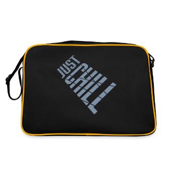 Just Chill Text Logo - Retro Tasche - Schwarz/Gold - Hinten