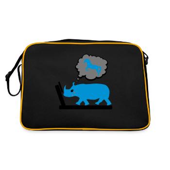 Fitness - Retro Tasche - Schwarz/Gold - Hinten