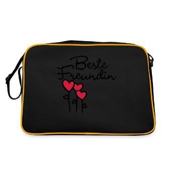 BFF with heart - Retro Bag - black/gold - Back