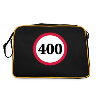 geschwindigkeitstafel_400 - Retro Tasche - Schwarz/Gold - Hinten