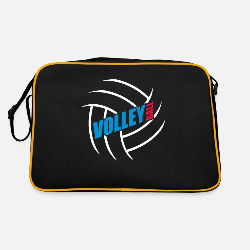 conception de logo de texte modèle de volleyball c Sac Retro