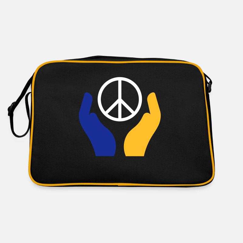 Ukraine Peace Zeichen über zwei Händen Retro Tasche