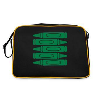 Crayons de cire verte design cool - Sac Retro - noir/or - Dos