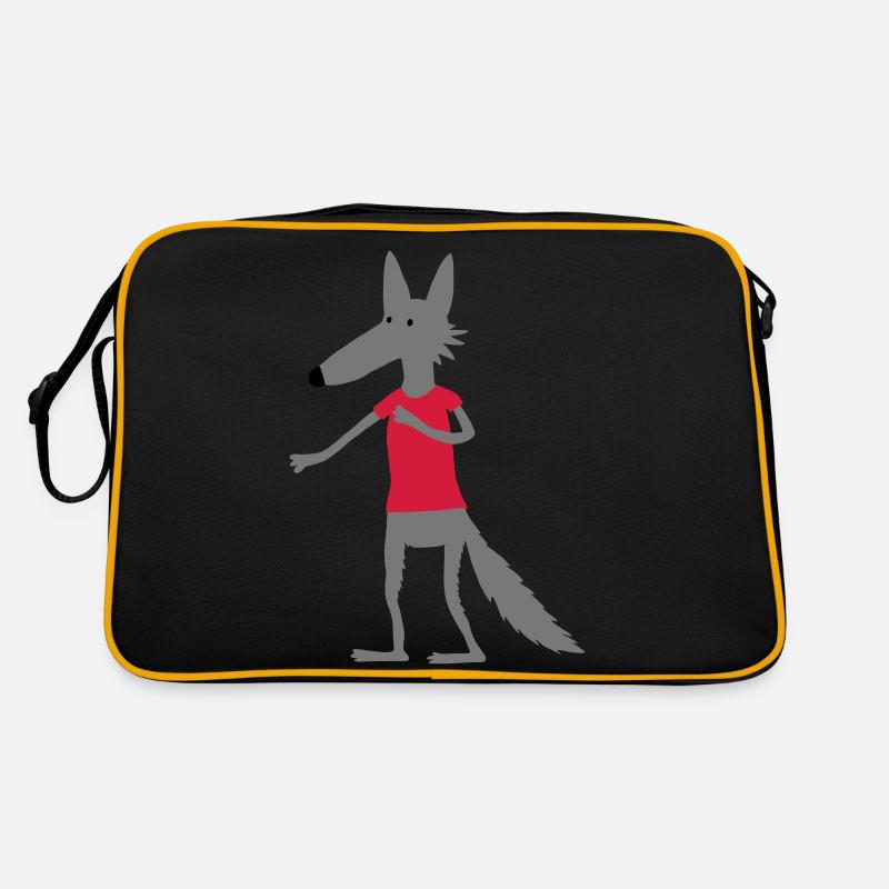 Wolf (Flexdruck) Retro Tasche
