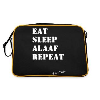 Eat Sleep Alaaf Repeat - Köln Kölle Karneval Shirt - Retro Tasche - Schwarz/Gold - Hinten