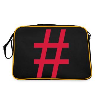 Hashtag - Retro Tasche - Schwarz/Gold - Hinten