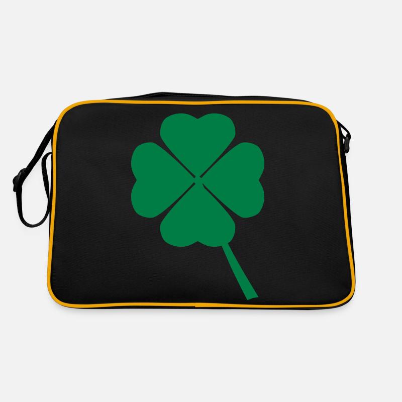 Kleeblatt mit 4 Blättern Retro Tasche