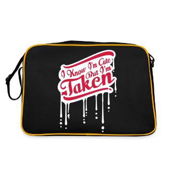cute but taken quote - Retro Bag - black/gold - Back
