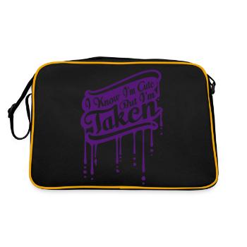 cute but taken quote - Retro Bag - black/gold - Back