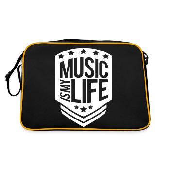 La musique est ma vie Musik ist mein Leben liebe spruch - Sac Retro - noir/or - Dos