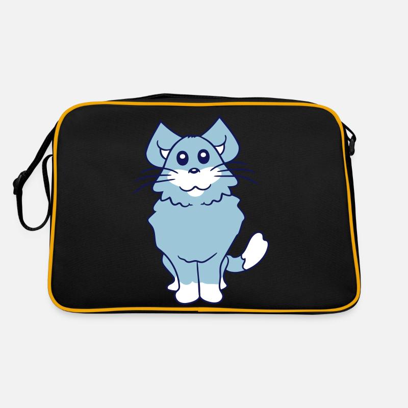 Pretty Cat Looking Happy Cheerful Smiling Retro Bag