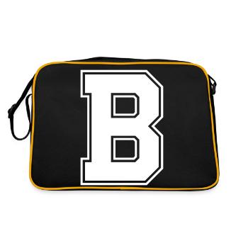 B Buchstabe - Retro Tasche - Schwarz/Gold - Hinten