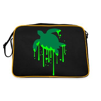 tortue d’eau goutte bave humide gouttes fraîches - Sac Retro - noir/or - Dos