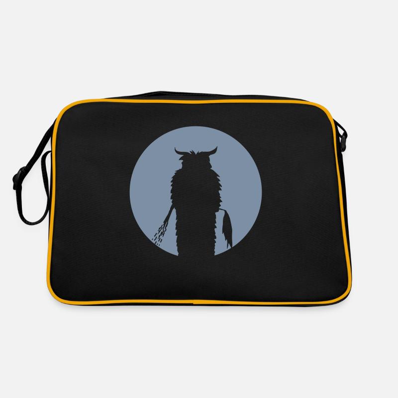 Mond mit Krampus Silhouette Retro Tasche