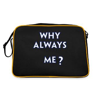 warum immer ich - Retro Tasche - Schwarz/Gold - Hinten