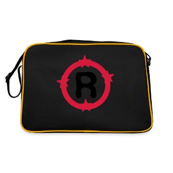 Lettre R & Cercle motif de formes - Sac Retro - noir/or - Dos
