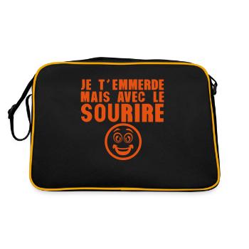 je emmerde avec sourire smiley - Sac Retro - noir/or - Dos