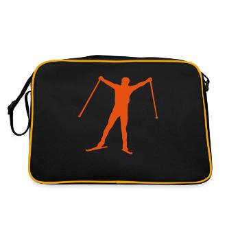 Nordic combined skiing winning silhouette - Retro Bag - black/gold - Back
