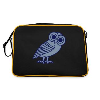 hibou Athéna oiseau symbole Mythologique sagesse - Sac Retro - noir/or - Dos