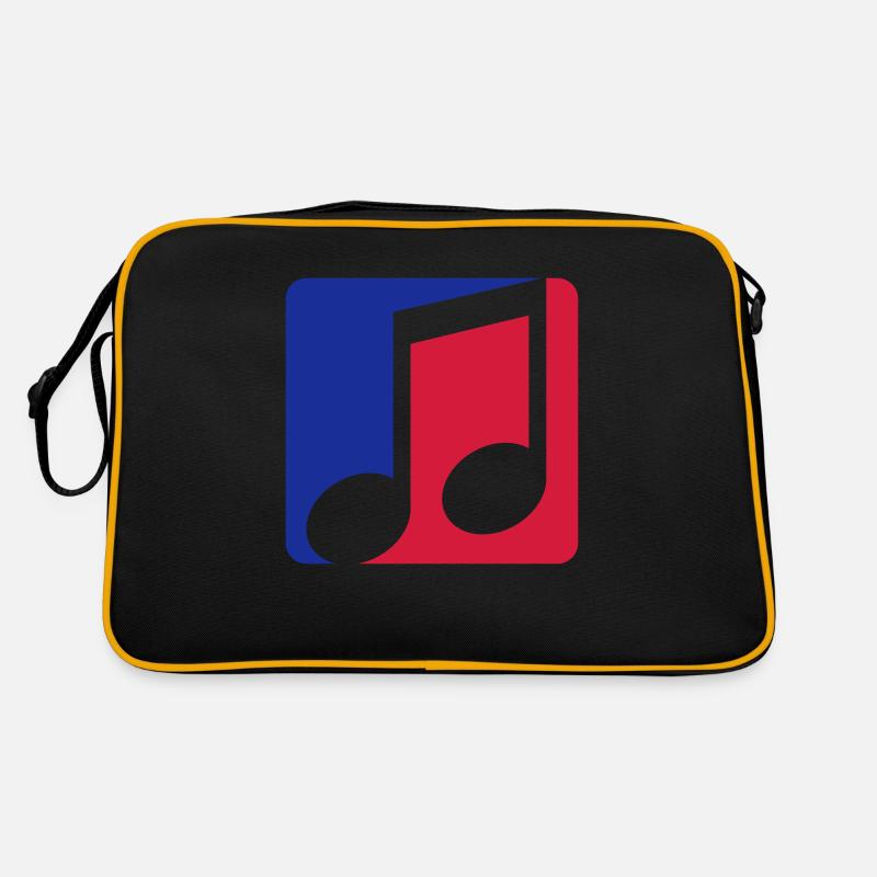 rot blau button musiknote cool kontur zeichen part Retro Tasche