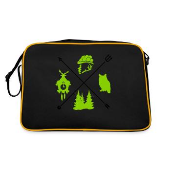 Panneau indicateur de la Forêt-Noire - Sac Retro - noir/or - Dos