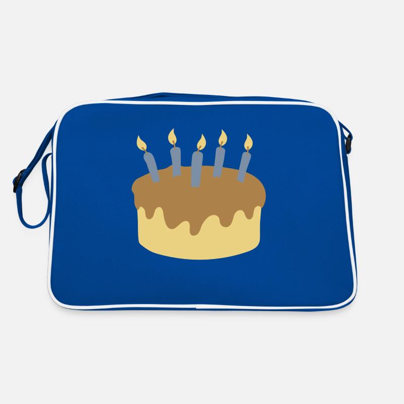 5 Kerzen Geburtstagskuchen Retro Tasche