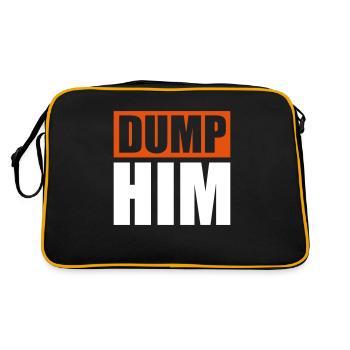 dump him Zitat Logo - Retro Tasche - Schwarz/Gold - Hinten